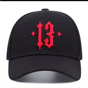 Gothic 13 Embroidery Baseball Cap Hip Hop Solid Color Sports Hat Lightweight Adj